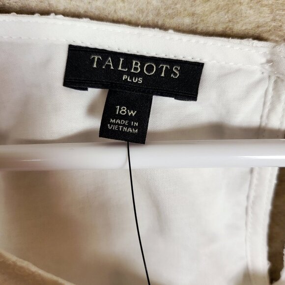 Talbots Plus Women's Eyelet Lace Top, Size 18W NWT White Summer Blouse - Picture 4 of 12